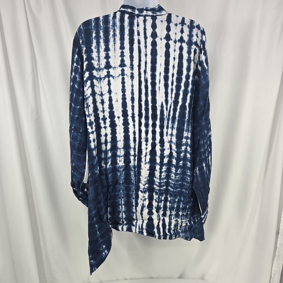 Soft Surroundings Women's Tie Dye Long Sleeve Tunic Top Blue White Size Medium - Picture 3 of 8